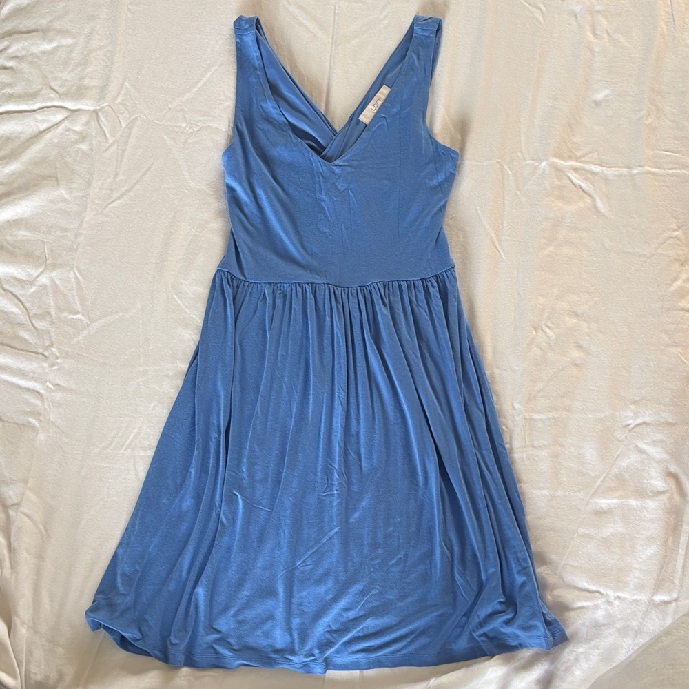LOFT Backless Blue Dress